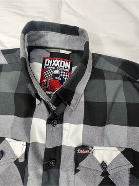DIXXON Finish Line Black and Gray Buffalo Plaid Button-Down Shirt